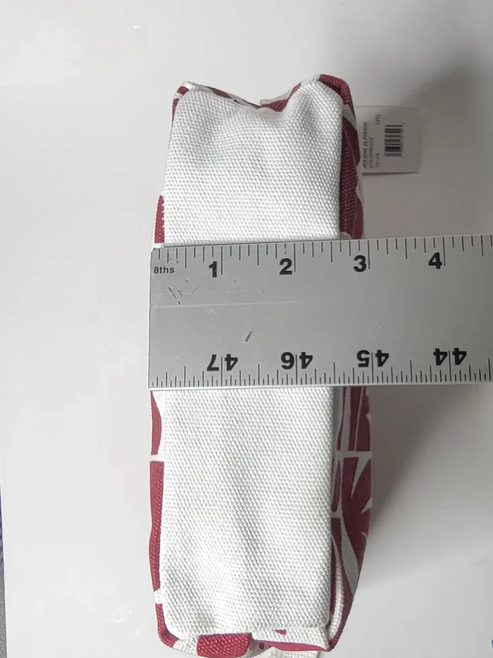 Vuori Burgundy & White Graphic Canvas Cosmetic Pouch